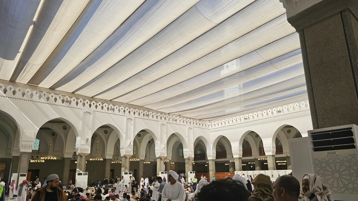 Arches around the courtyard of Quba Mosque
