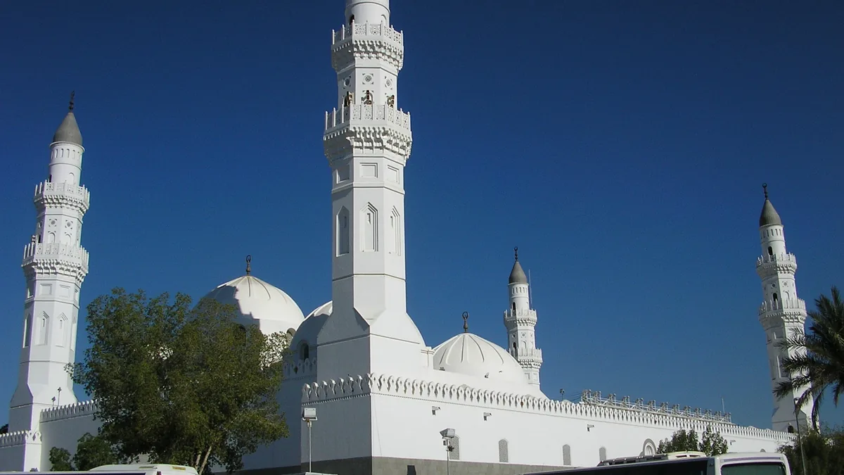 An archive view of Quba Mosque in Madinah