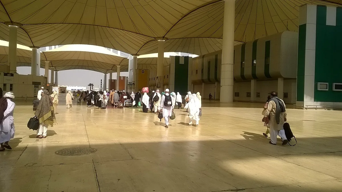 Pilgrims inside the Hajj Terminal at Jeddah airport