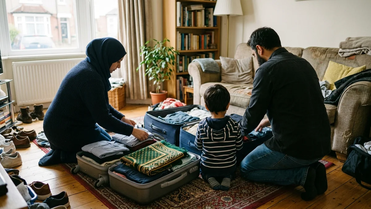 UK family packing for an Umrah trip